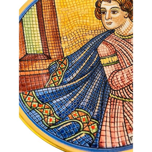 Hand Painted Veneto Flair Decorative Plate 1986 Giuseppe il Mantello by Franco L - Picture 4 of 11